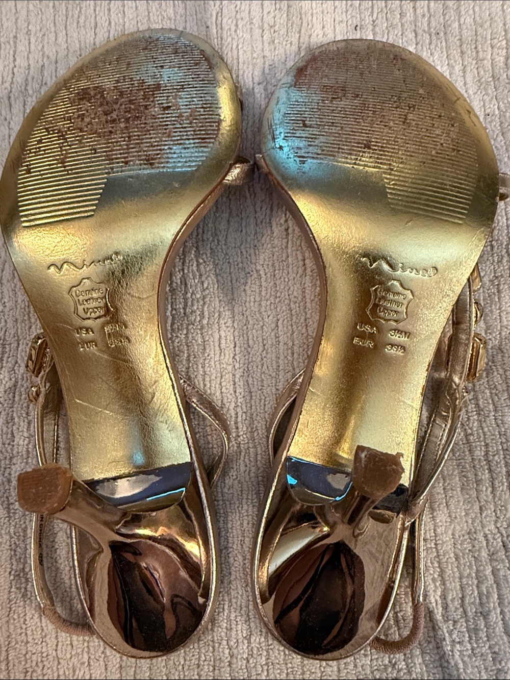 Nina Rose Gold Jeweled Slingback Sandals - Picture 3 of 12